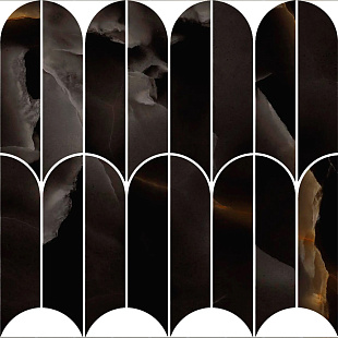 Оникс Черный Мозаика Веер Люкс / MPAX Onice Nero mosaico ventaglio lux