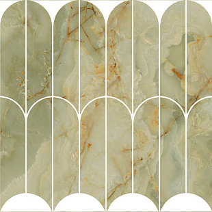 Оникс Нефритовый Мозаика Веер Люкс / MPAW Onice Giada mosaico ventaglio lux