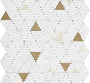 M8H1 Golden White Mosaico Tria Satin M8H1 Golden White Mosaico Tria Satin
